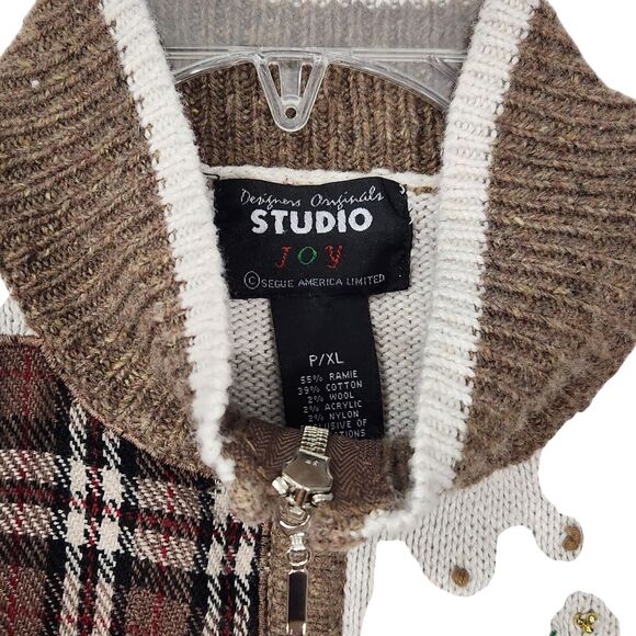 VTG 90s WOMENS SNOWMAN UGLY CHRISTMAS VEST COTTAGE CORE WOOL COTTON BLEND P XL - Picture 2 of 9